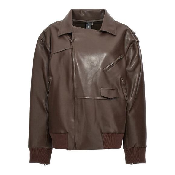 Norma Kamali Oversized Moto Jacket - One Size Brown